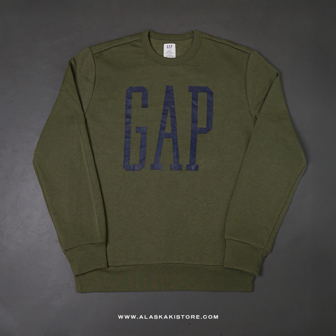 Printed Logo Crewneck Sweatshirt Olive GA7009