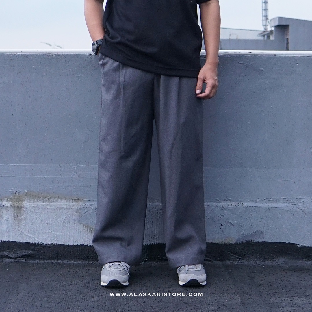 Wide Loose Pants Grey GU5035