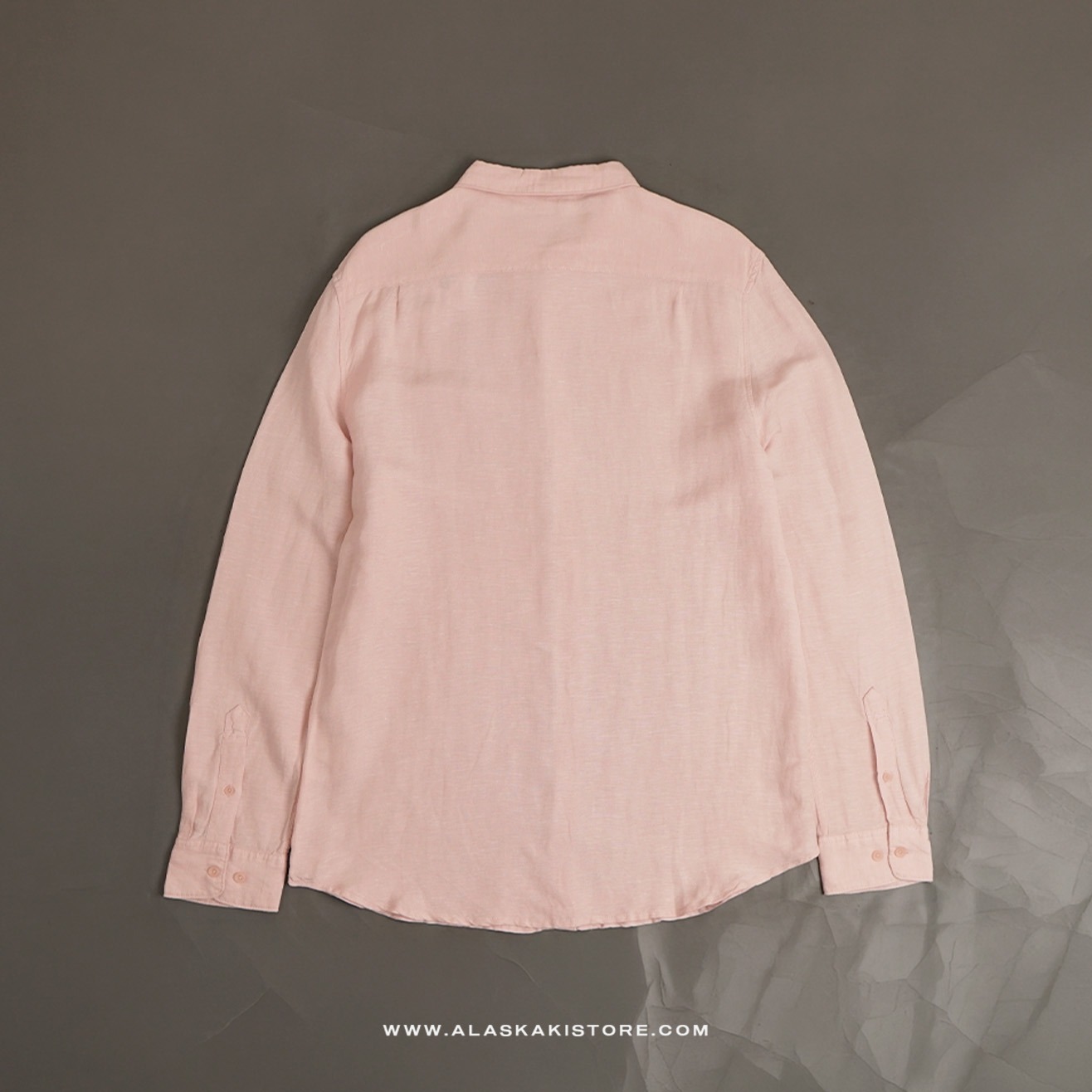 Crinkle Texture Long Sleeve Shirt Soft Pink SH2035