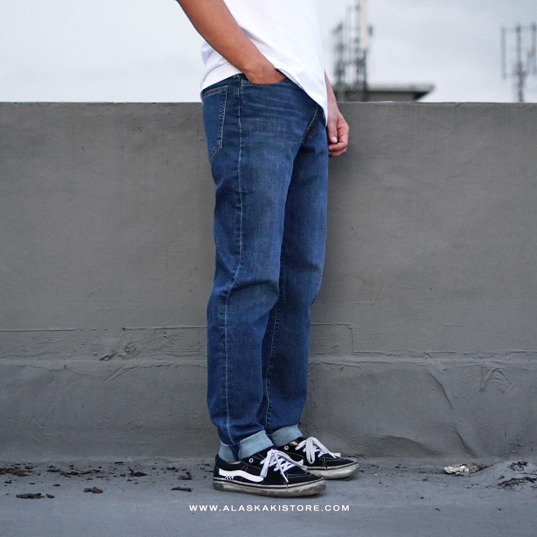Slim Fit Jeans Trousers Blue Washed GU5012