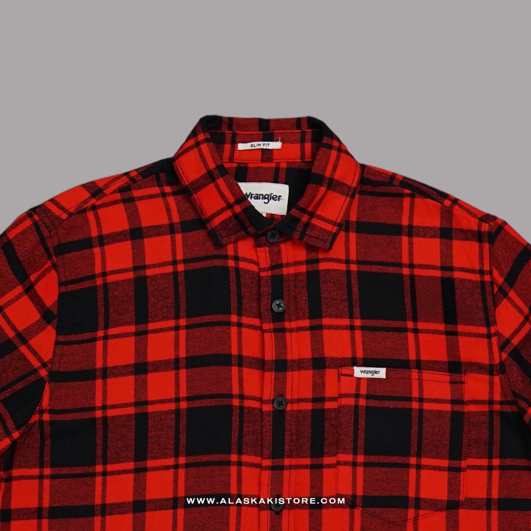 Short Sleeve Plaid Shirt Red WR2002