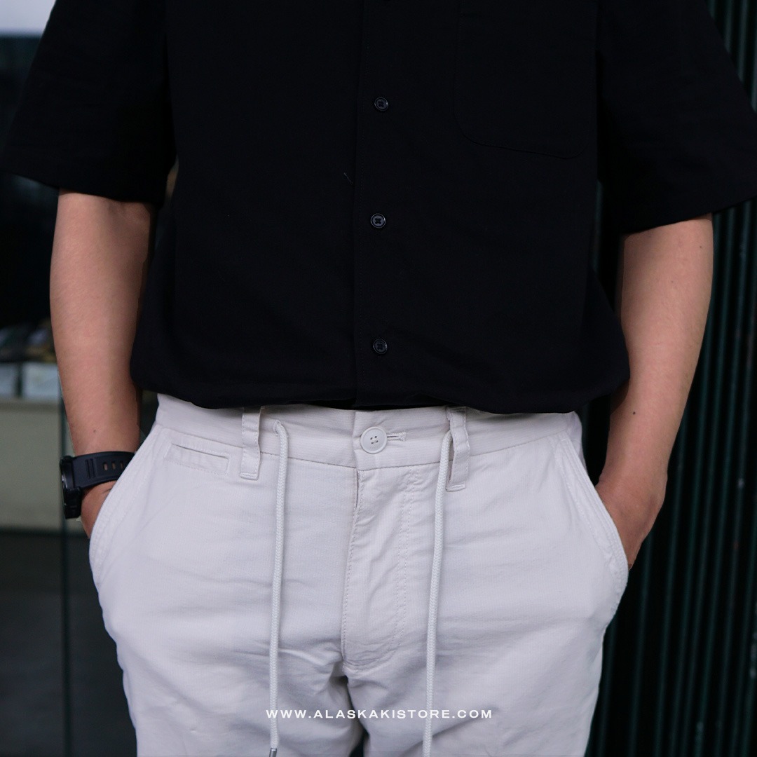 Chino Pants Elastic Waistband Beige SO5003