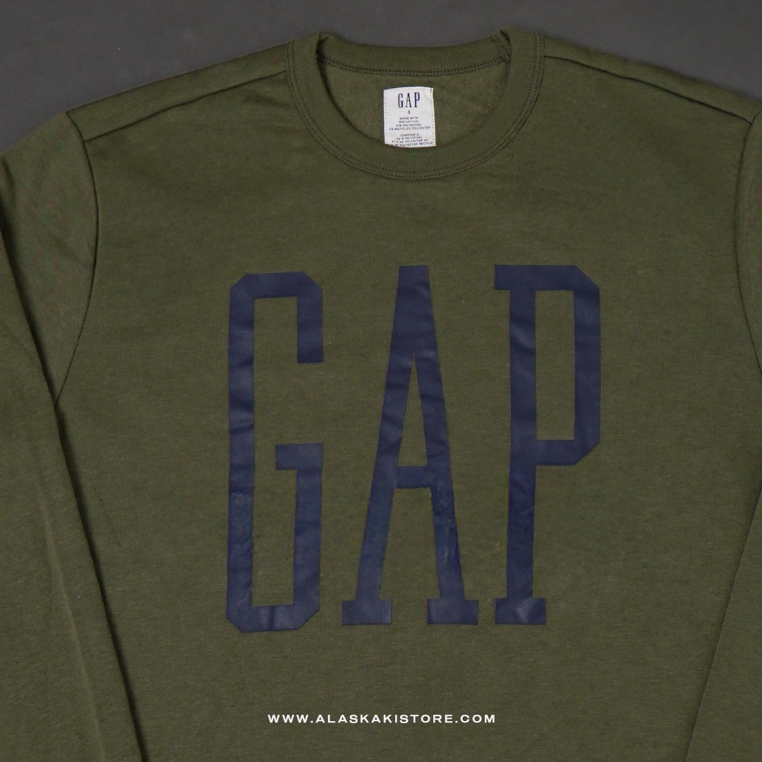 Printed Logo Crewneck Sweatshirt Olive GA7009
