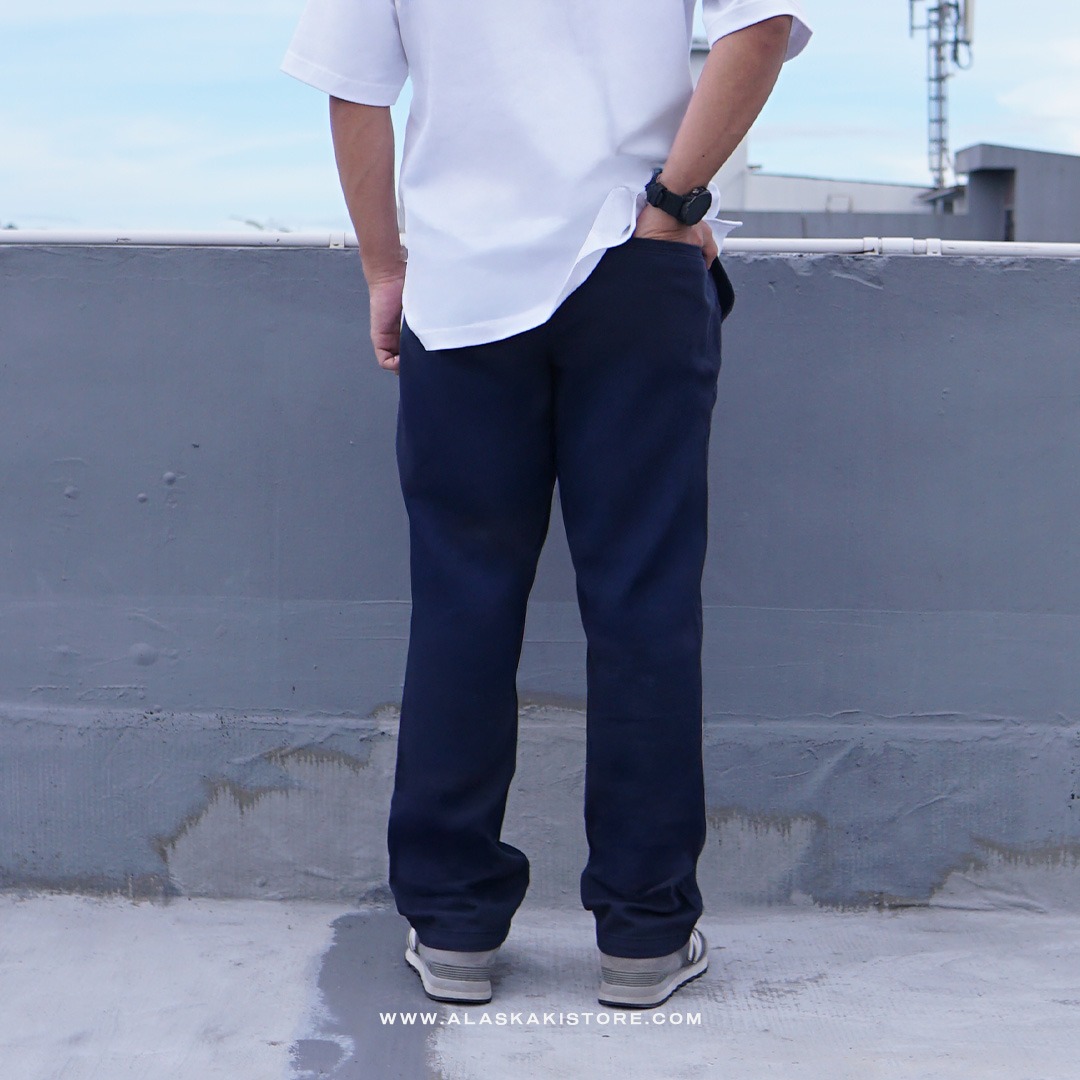 Straight Fit Linen Pants Navy ON5102