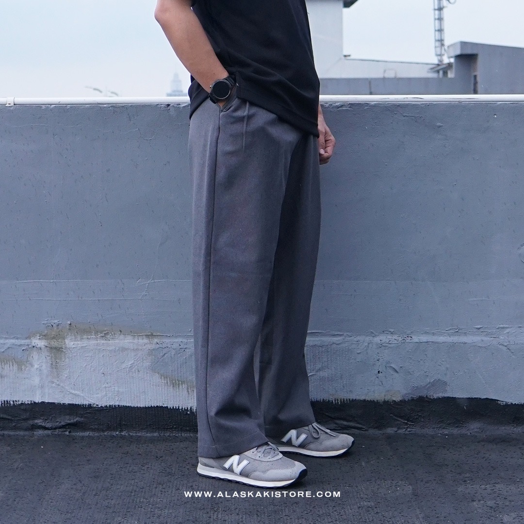 Wide Loose Pants Grey GU5035