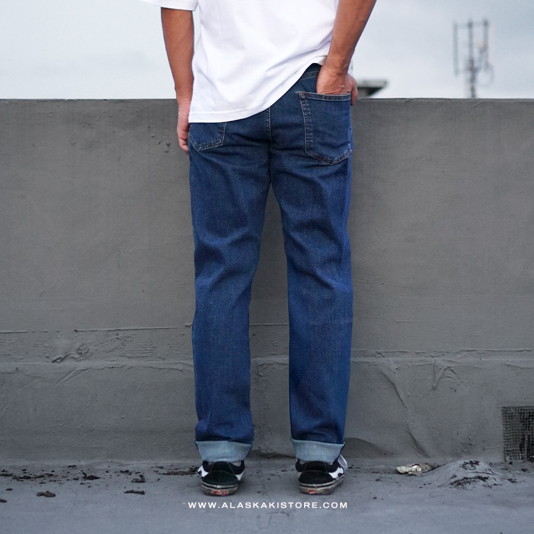 Slim Fit Jeans Trousers Blue Washed GU5012