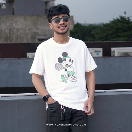 Image of Printed Tees Mickey Mouse White ON4023