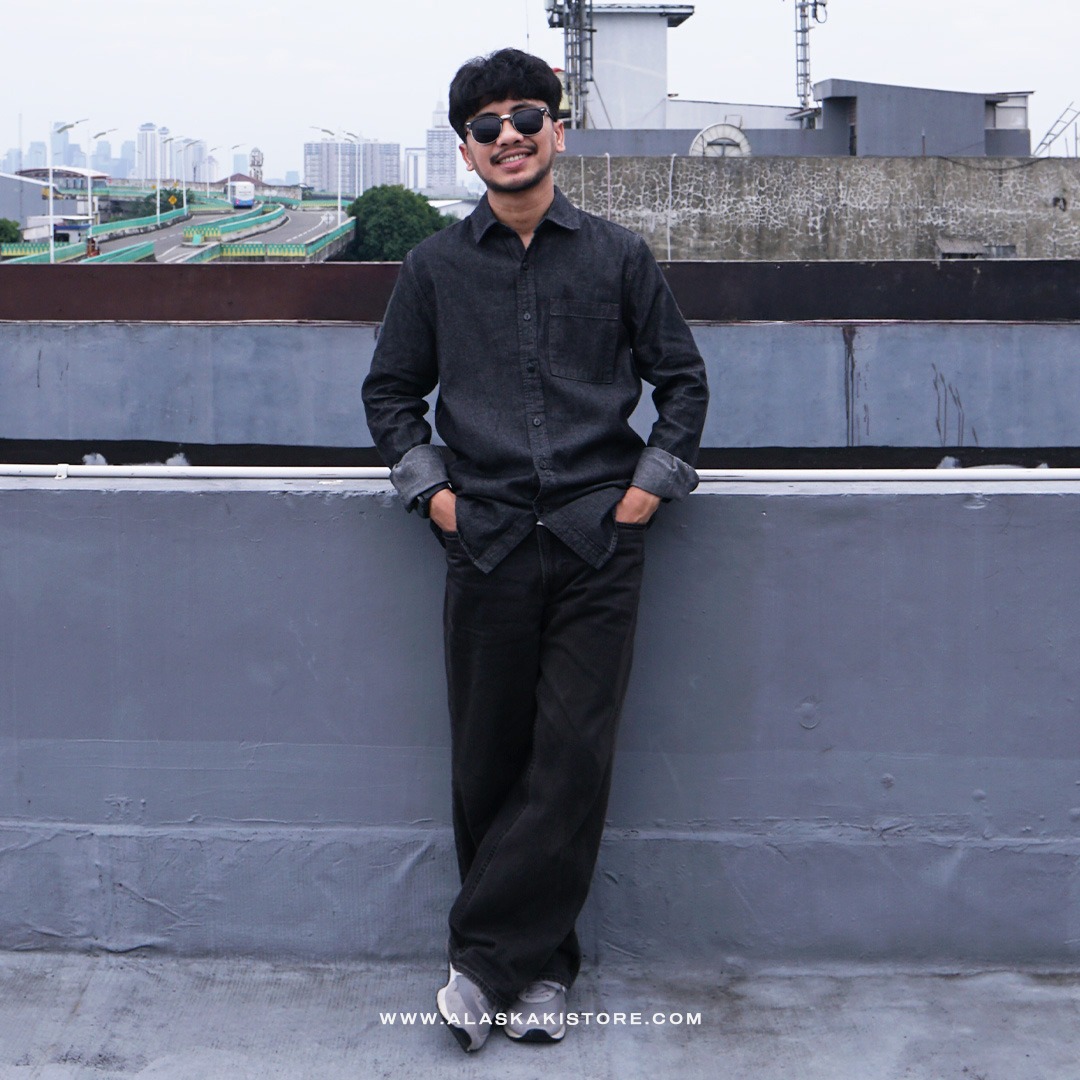 Long Sleeve Shirt Black Denim WR2019