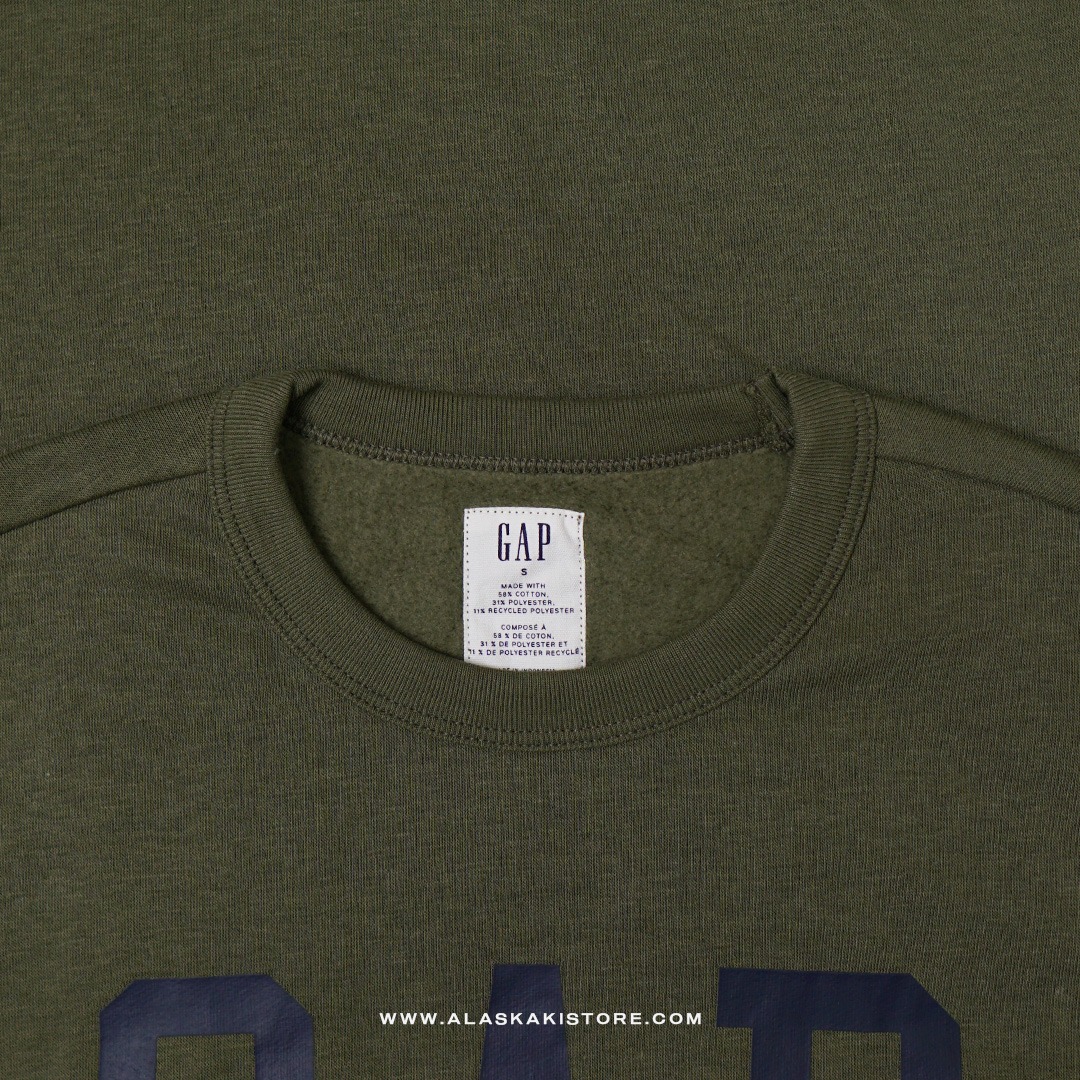 Printed Logo Crewneck Sweatshirt Olive GA7009