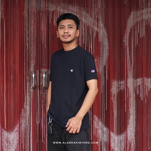 Image of Small Logo Pique Tees Black by Chmpion CH4089