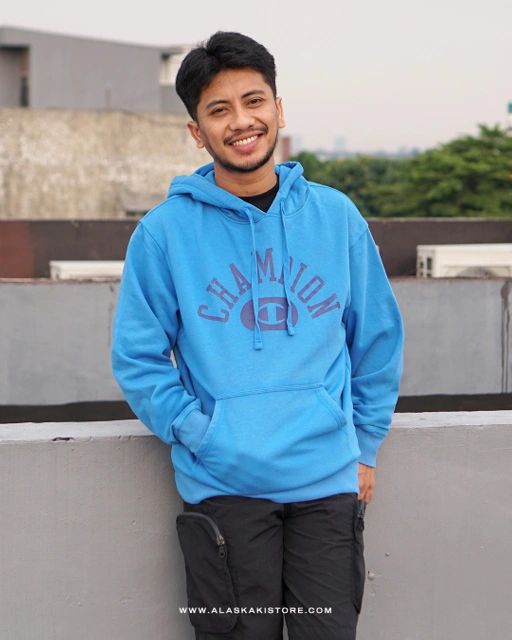 Image of Vintage Wash Pullover Hoodie Blue CH1100