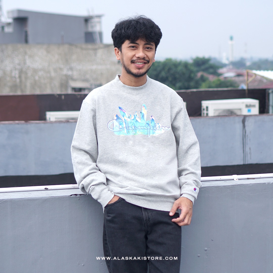 Reverse Weave Crewneck Sweatshirt Light Grey CH7048