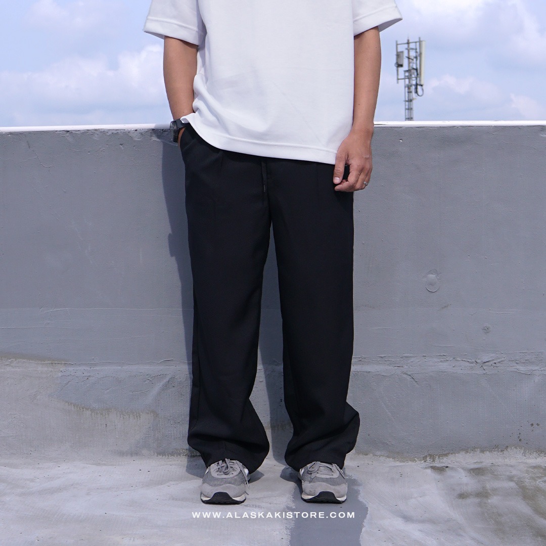 Wide Loose Pants Black GU5027