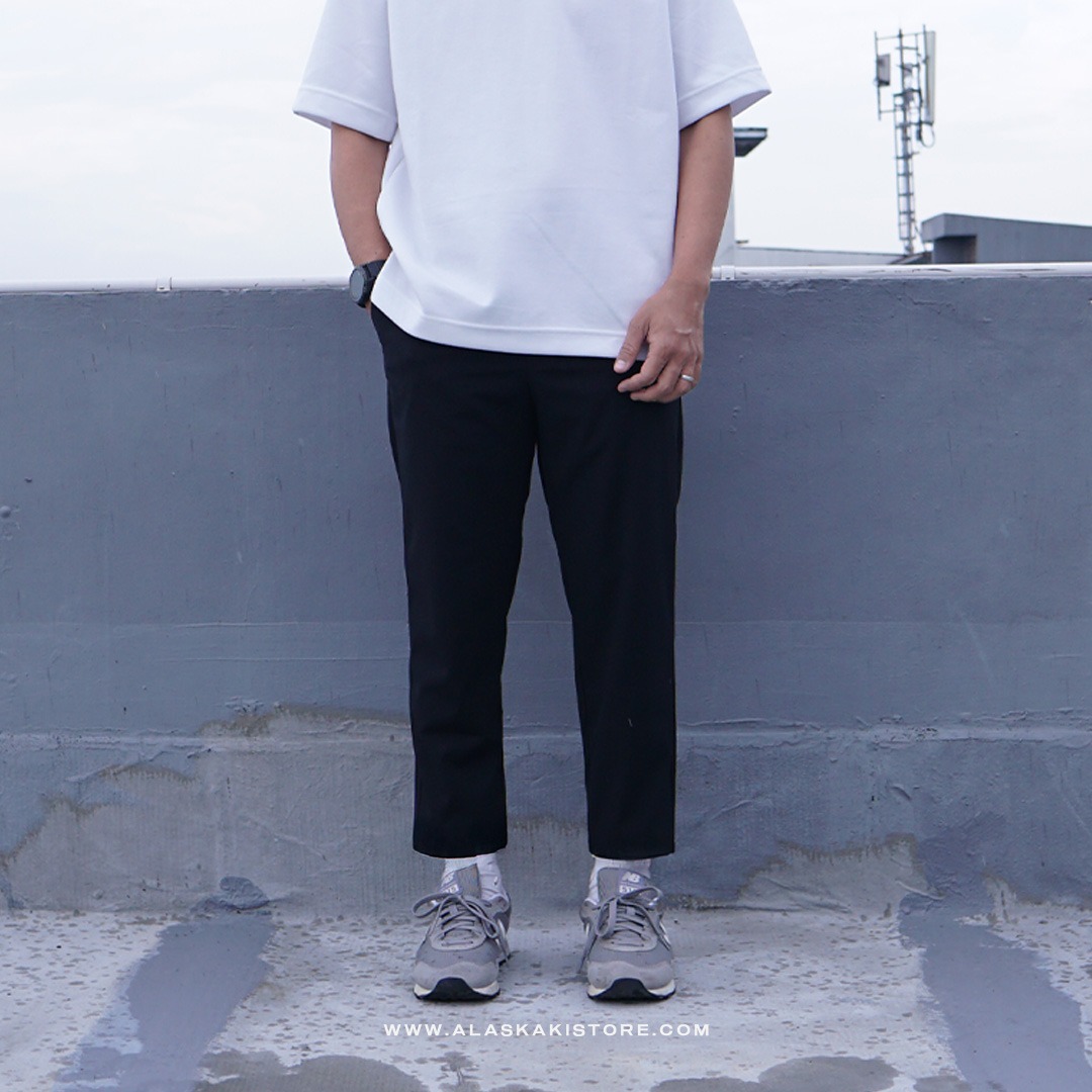Stretch Easy Ankle Pants Black GU5029