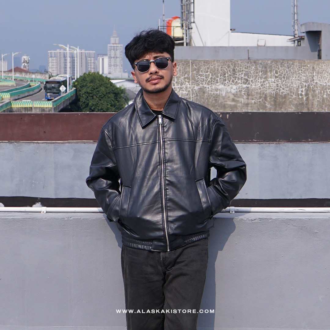 Faux Leather Bomber Jacket PH1004