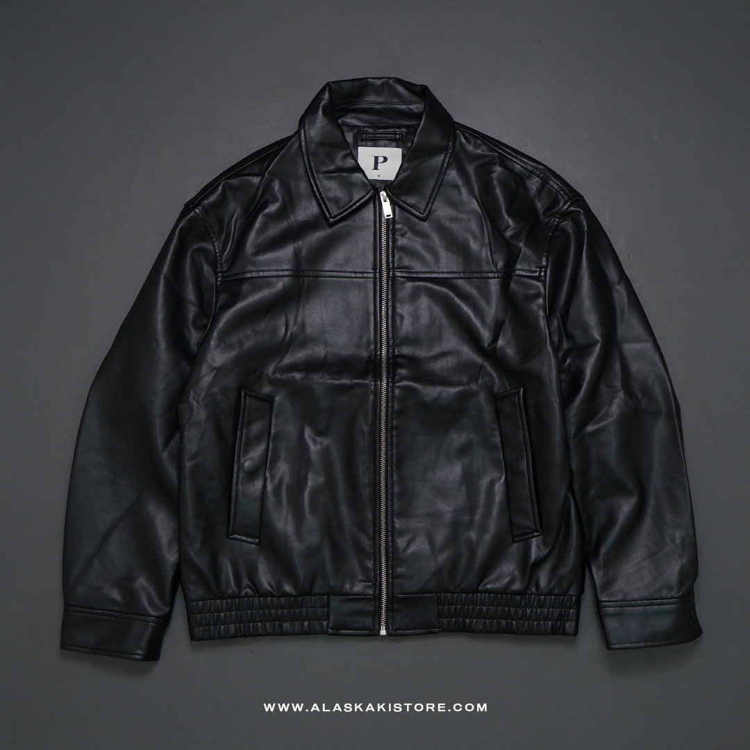 Faux Leather Bomber Jacket PH1004