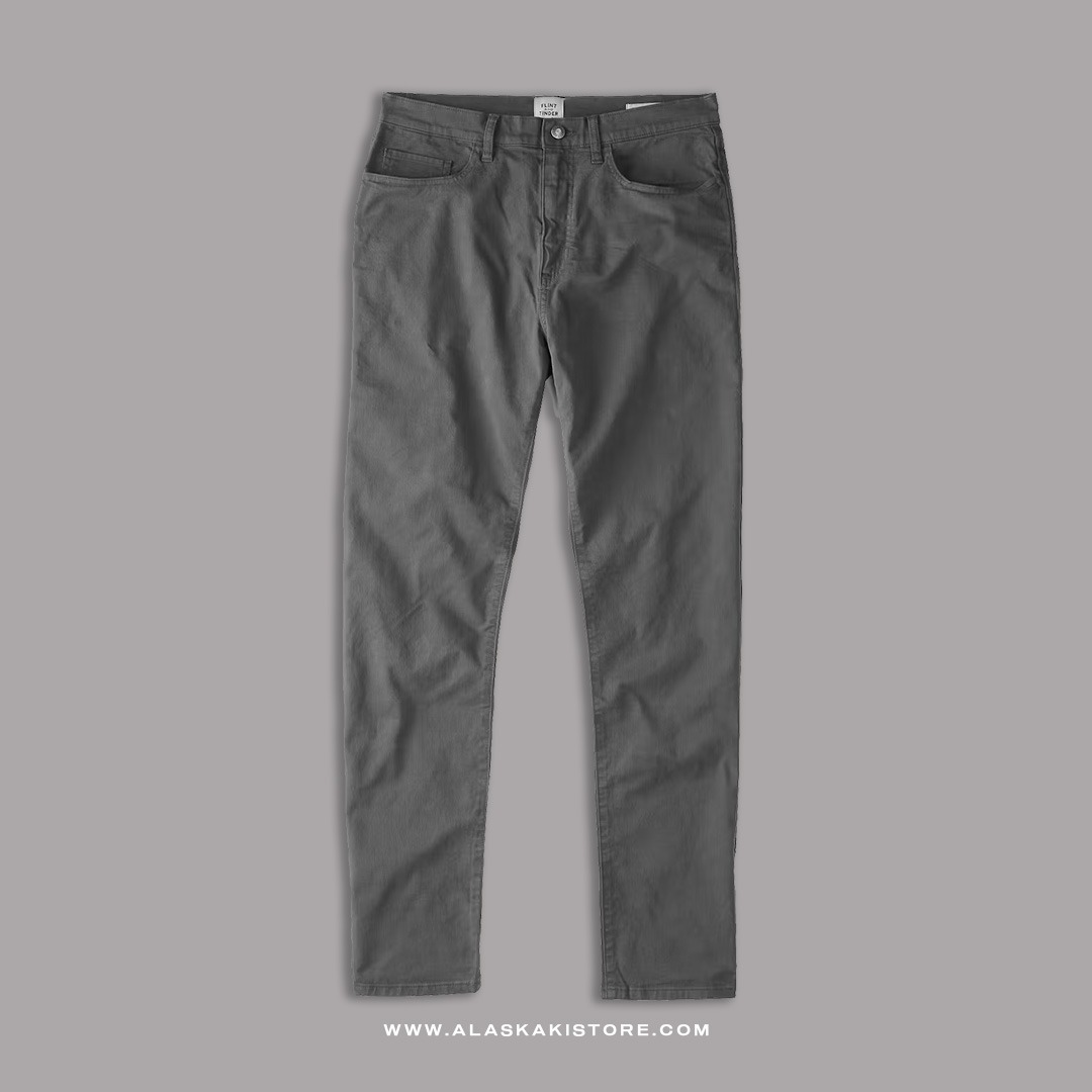 Twill Pants Slim Fit Blue Grey FT5021