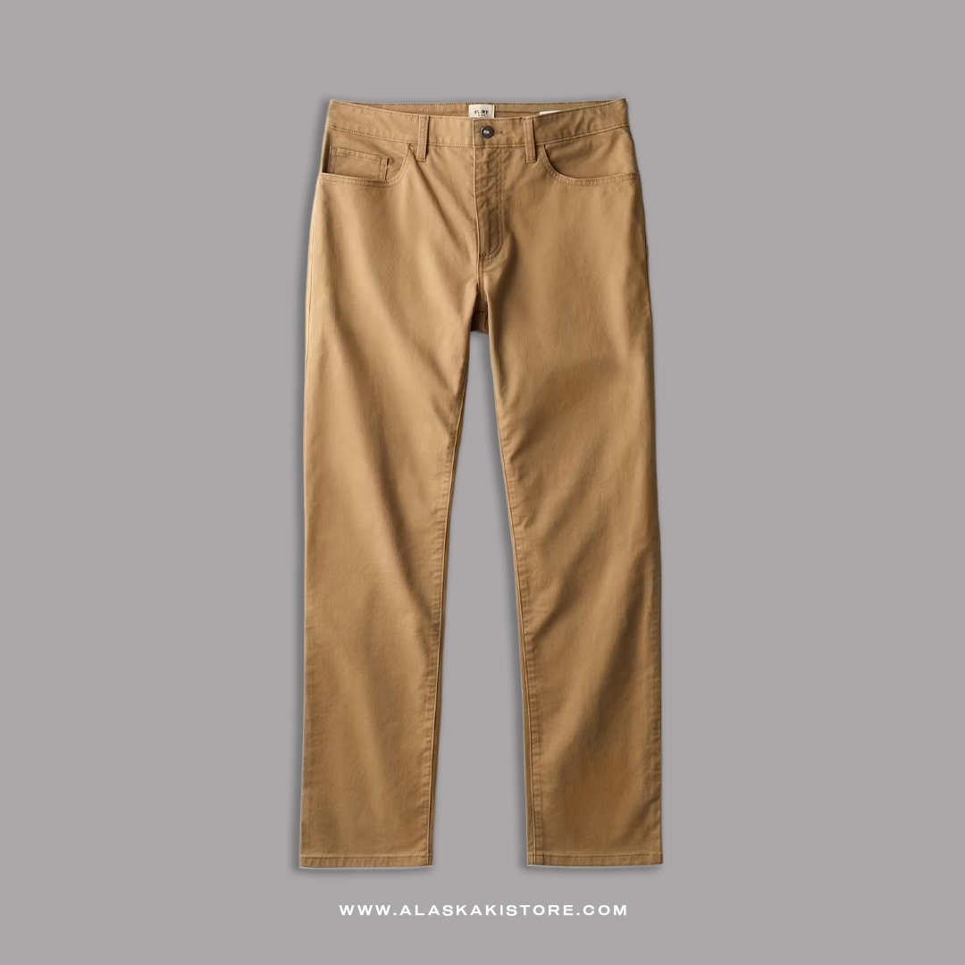 Twill Pants Straight Fit Brown FT5024