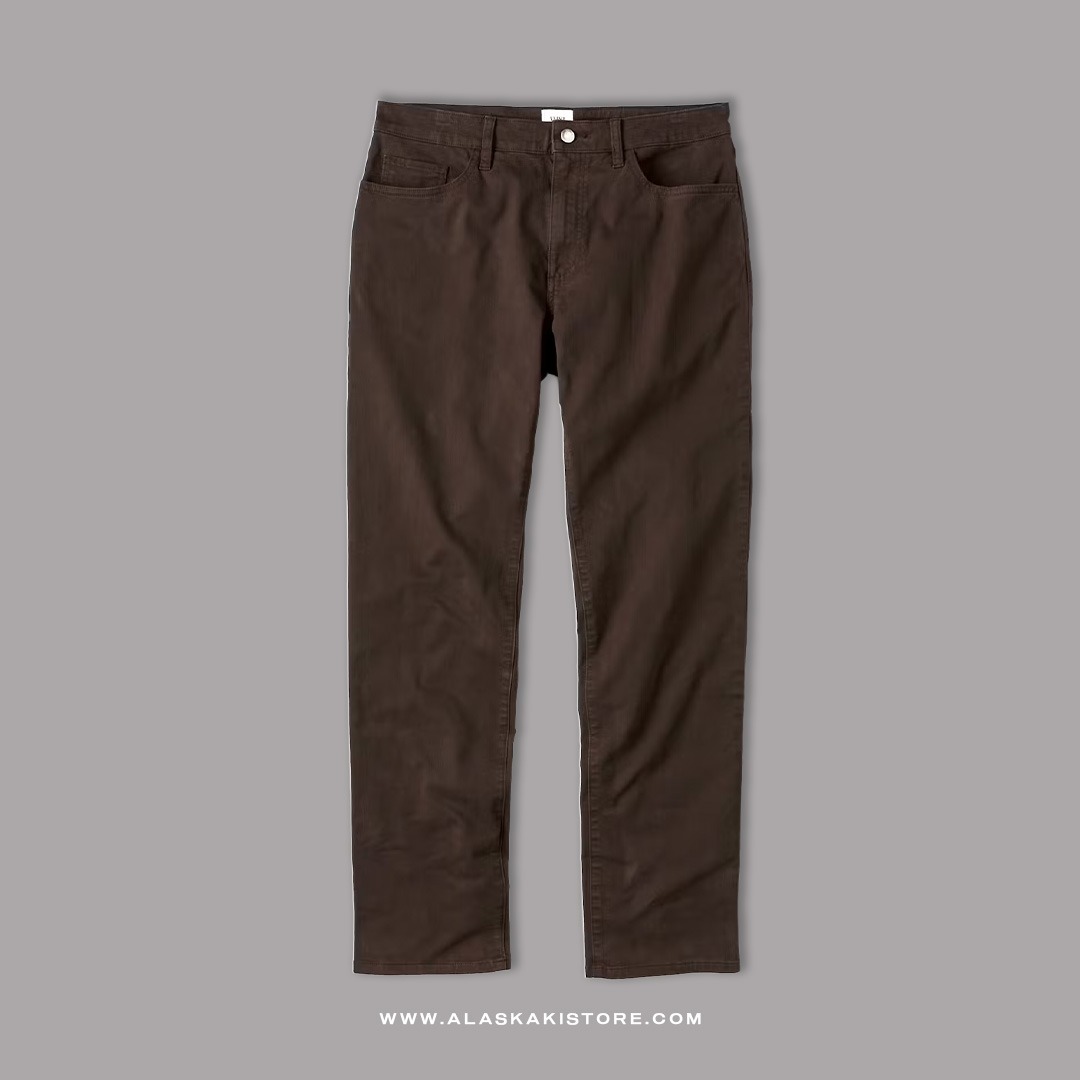 Twill Pants Straight Fit Dark Brown FT5026