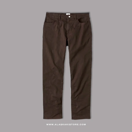 Image of Twill Pants Straight Fit Dark Brown FT5026