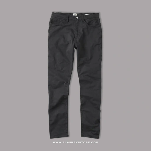 Image of Twill Pants Athletic Tappered Fit Charcoal FT5014