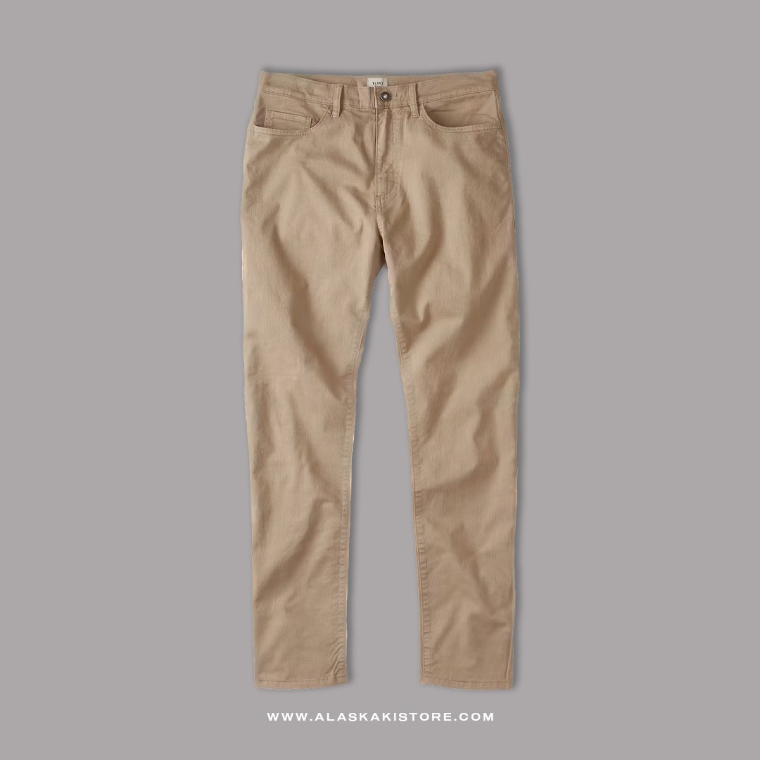 Twill Pants Athletic Tappered Fit Khaki FT5017