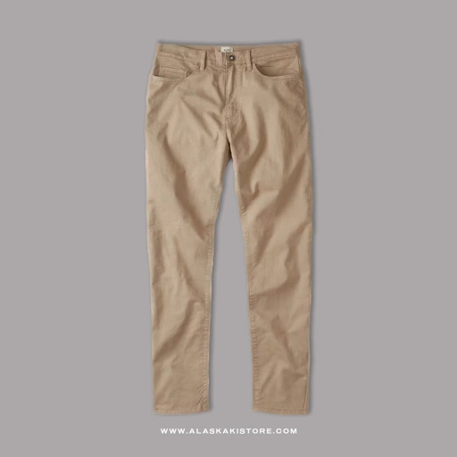 Image of Twill Pants Athletic Tappered Fit Khaki FT5017