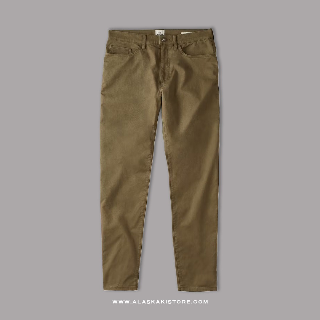 Twill Pants Athletic Tappered Fit Olive FT5018