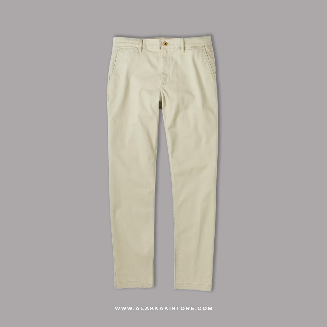 Athletic Tappered Fit Chino Pants Ivory White FT5031
