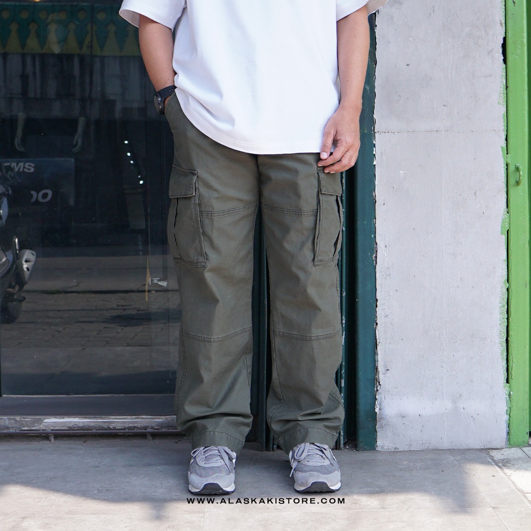 Loose Cargo Pants Olive ON5108