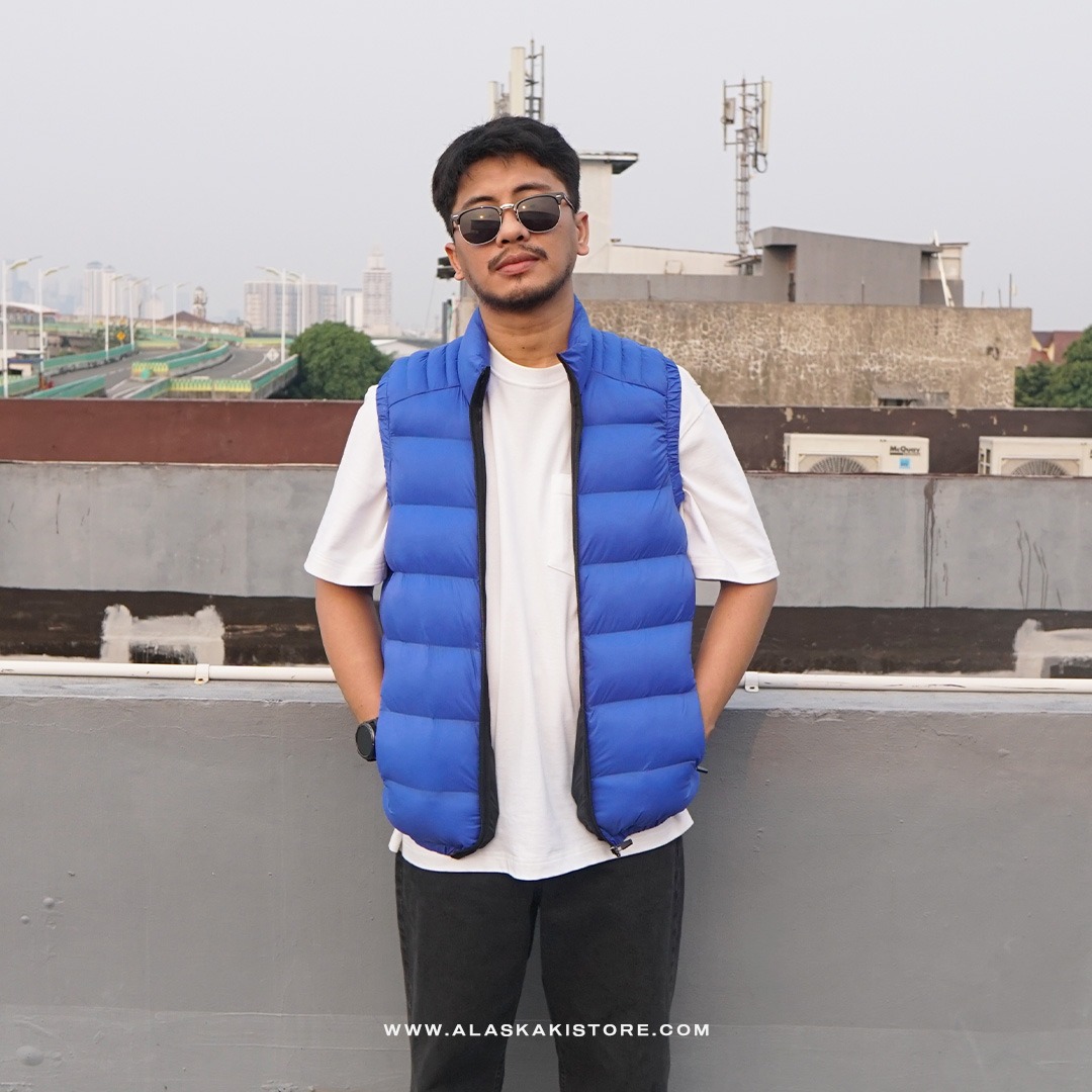Puffer Vest Jacket Blue BS1007