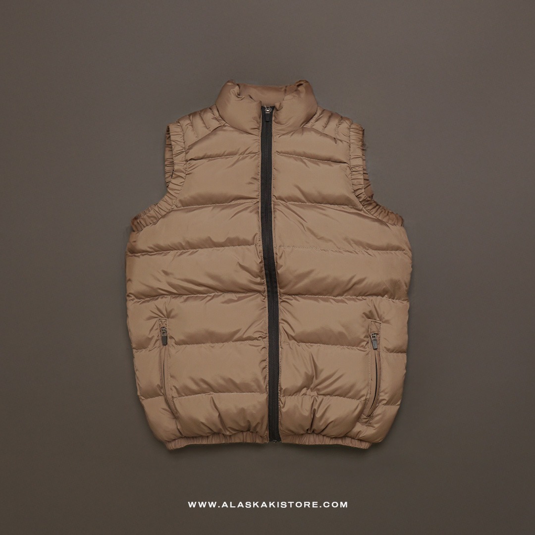 Puffer Vest Jacket Khaki BS1011