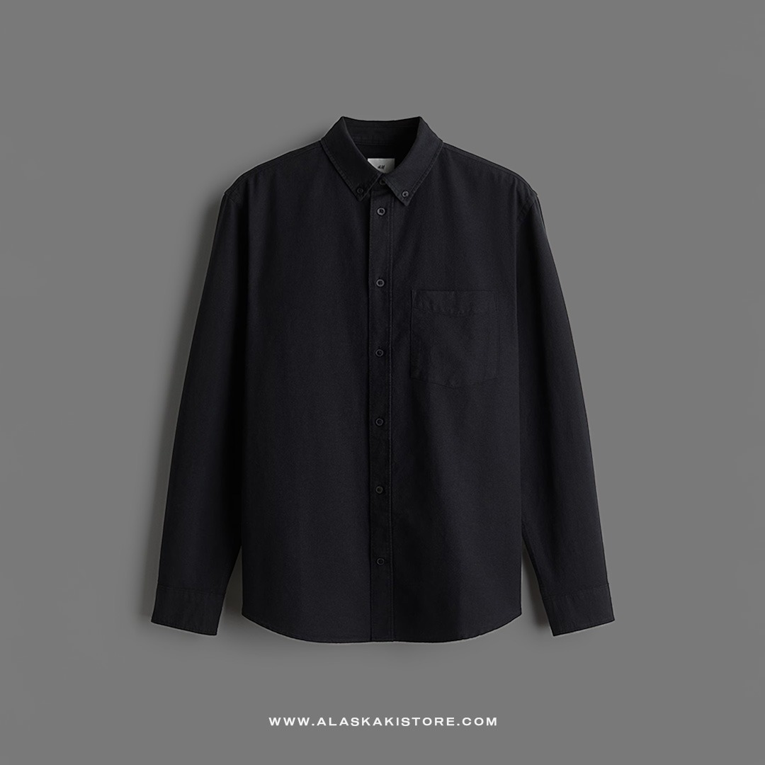 Regular Fit Oxford Shirt Black HM2031
