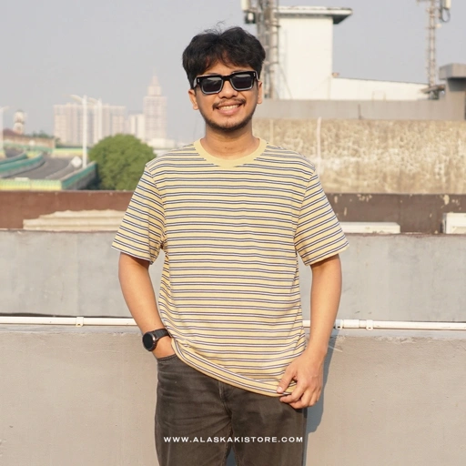 Stripe T-shirt Yellow White GF4045
