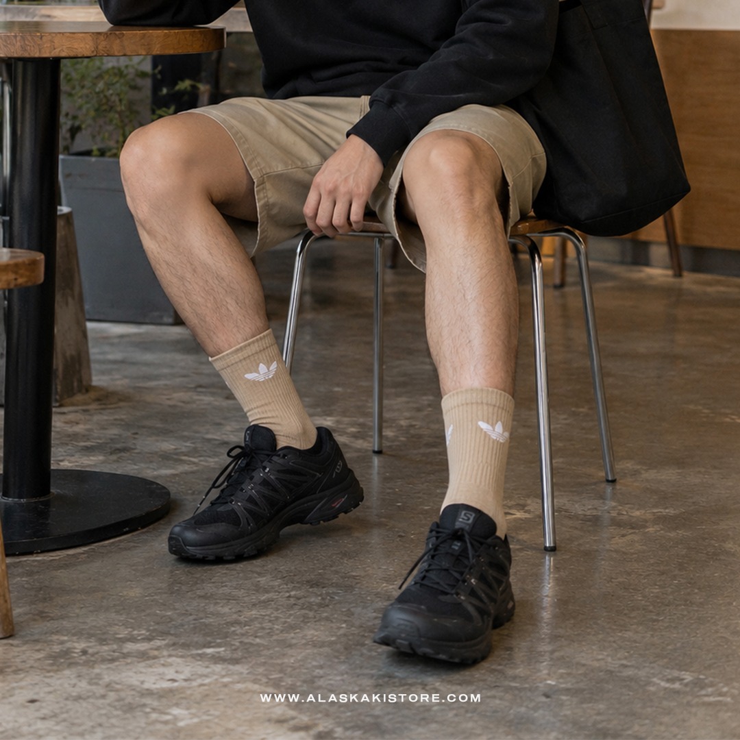 Trefoil Crew Socks Khaki AD9015