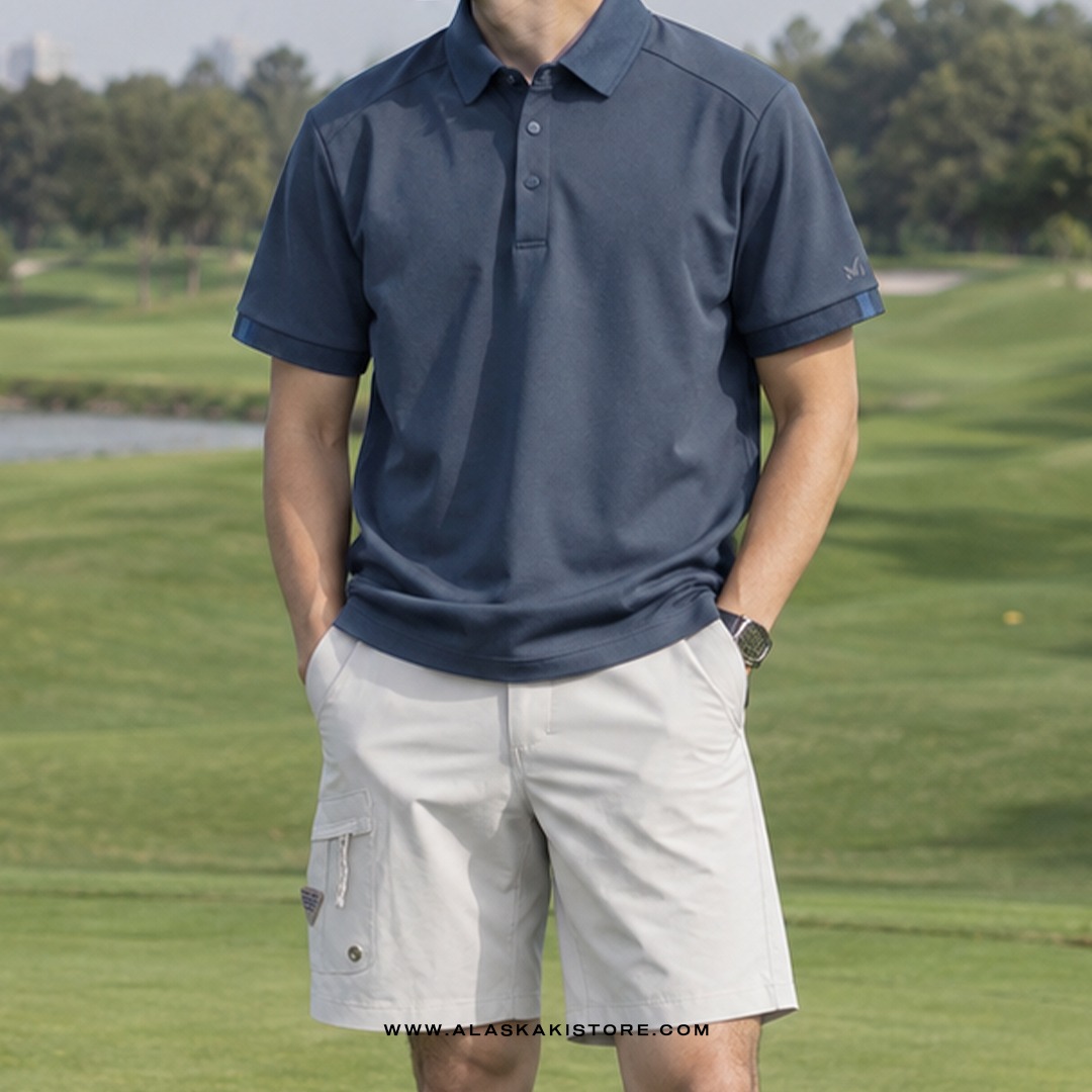 Performance Polo Shirt Blue Grey ML4002