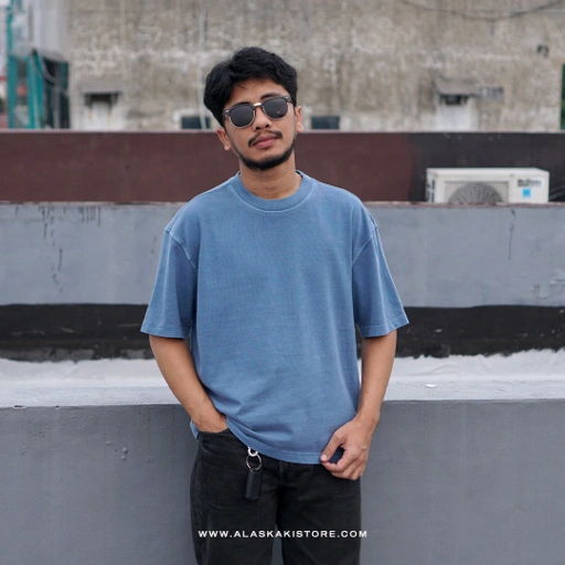 Image of Washed Boxy Tshirt Blue AP4027