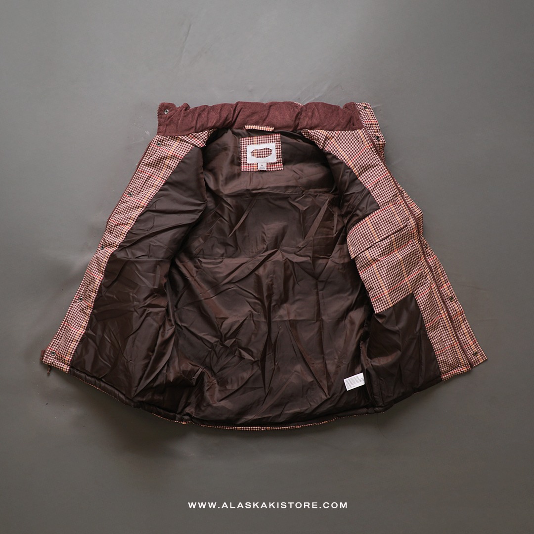 Puffer Vest Jacket Pattern Brown GF1002