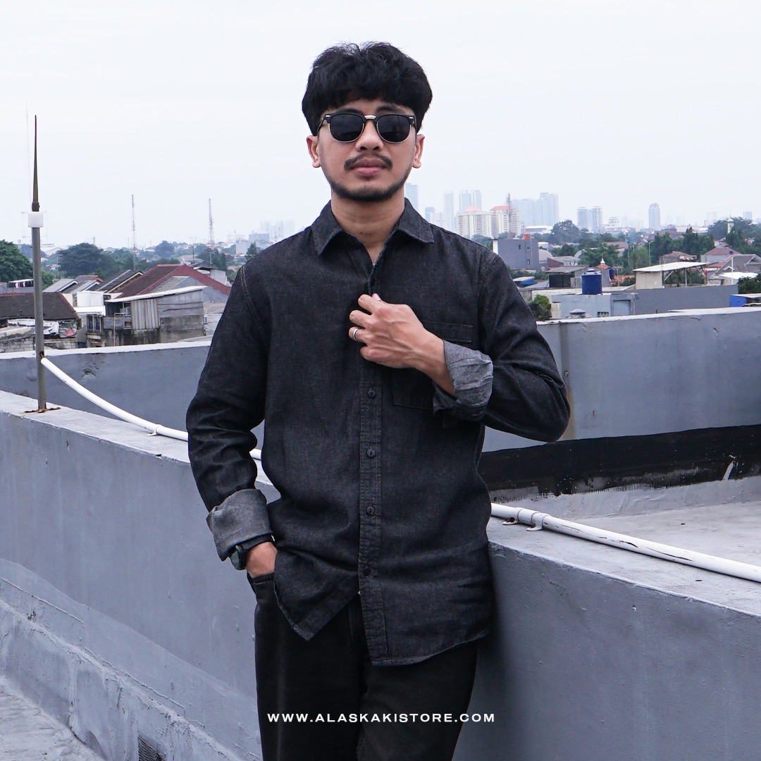 Long Sleeve Shirt Black Denim WR2019