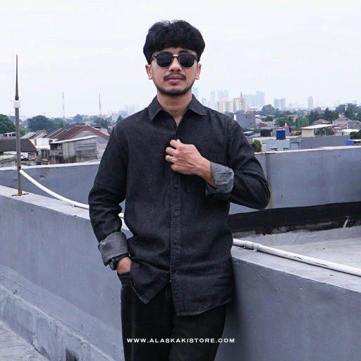 Image of Long Sleeve Shirt Black Denim WR2019