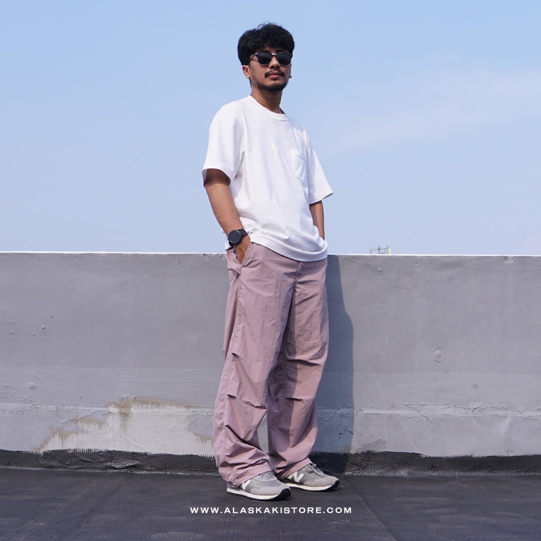 Loose Fit Parachute Pants Soft Lilac GU5034