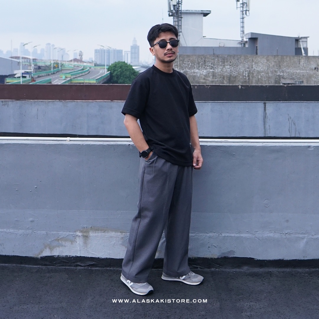 Wide Loose Pants Grey GU5035