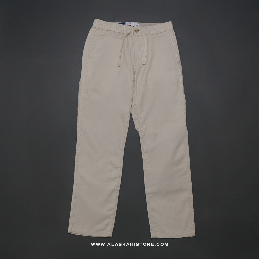 Straight Fit Linen Pants Beige ON5103