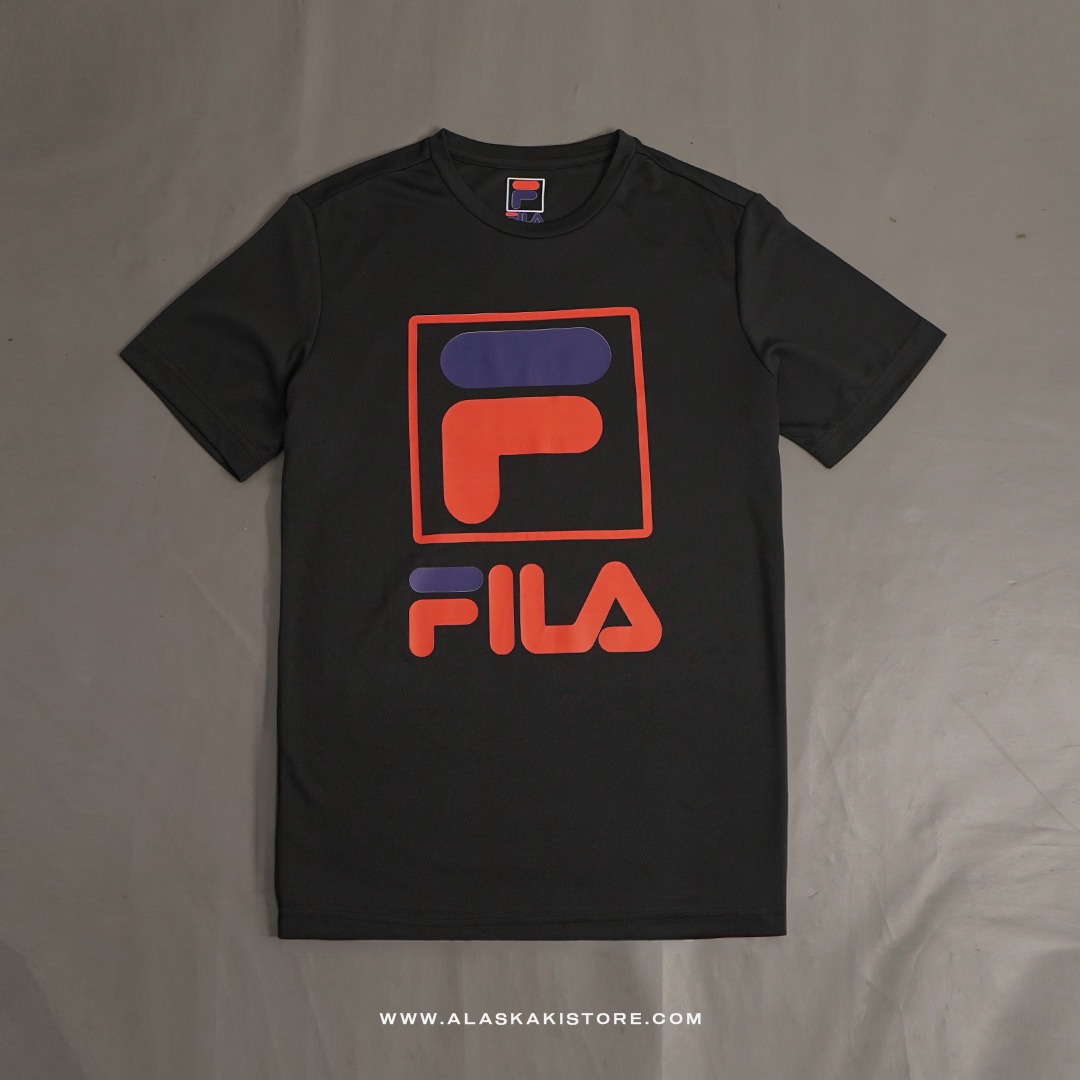 Quickdry Tshirt Black Logo Red FL4016