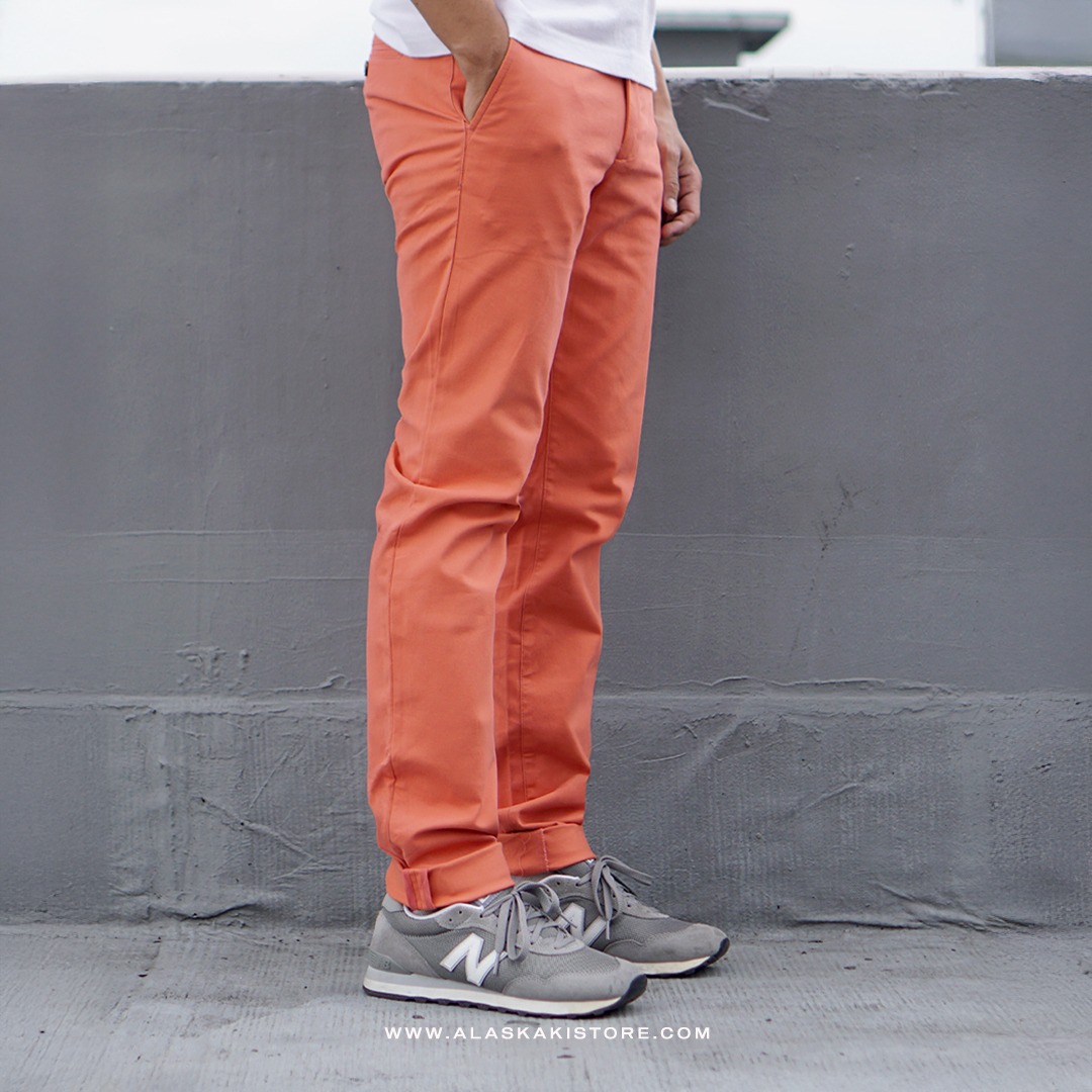 Slim Fit Chino Trousers Peach GF5035