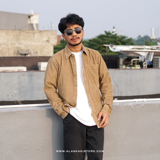 Image of Longsleeve Corduroy Shirt Khaki SS2002