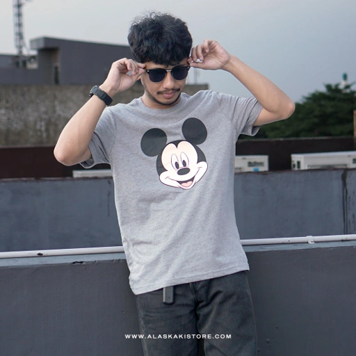 Image of Printed Tees Mickey Mouse Grey ON4024