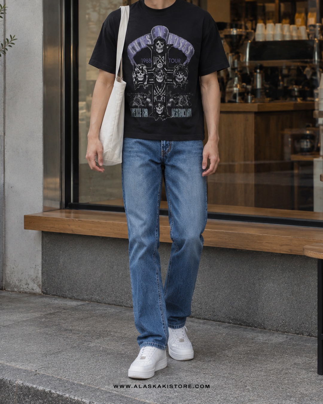 Slim Straight Jeans Medium Blue UQ5040