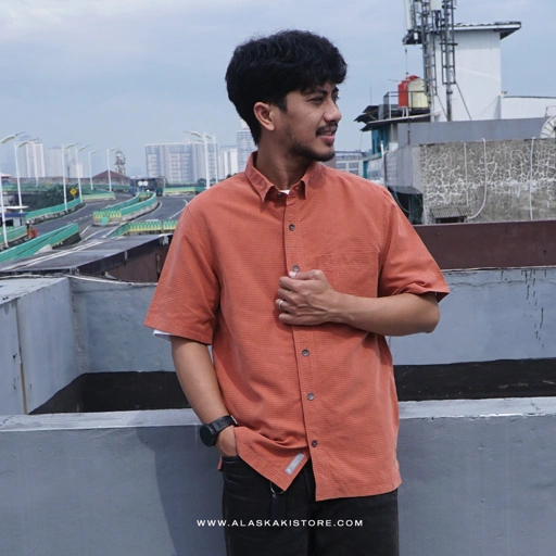 Image of Pucker Dry Short Sleeve Shirt Terracotta RR2008