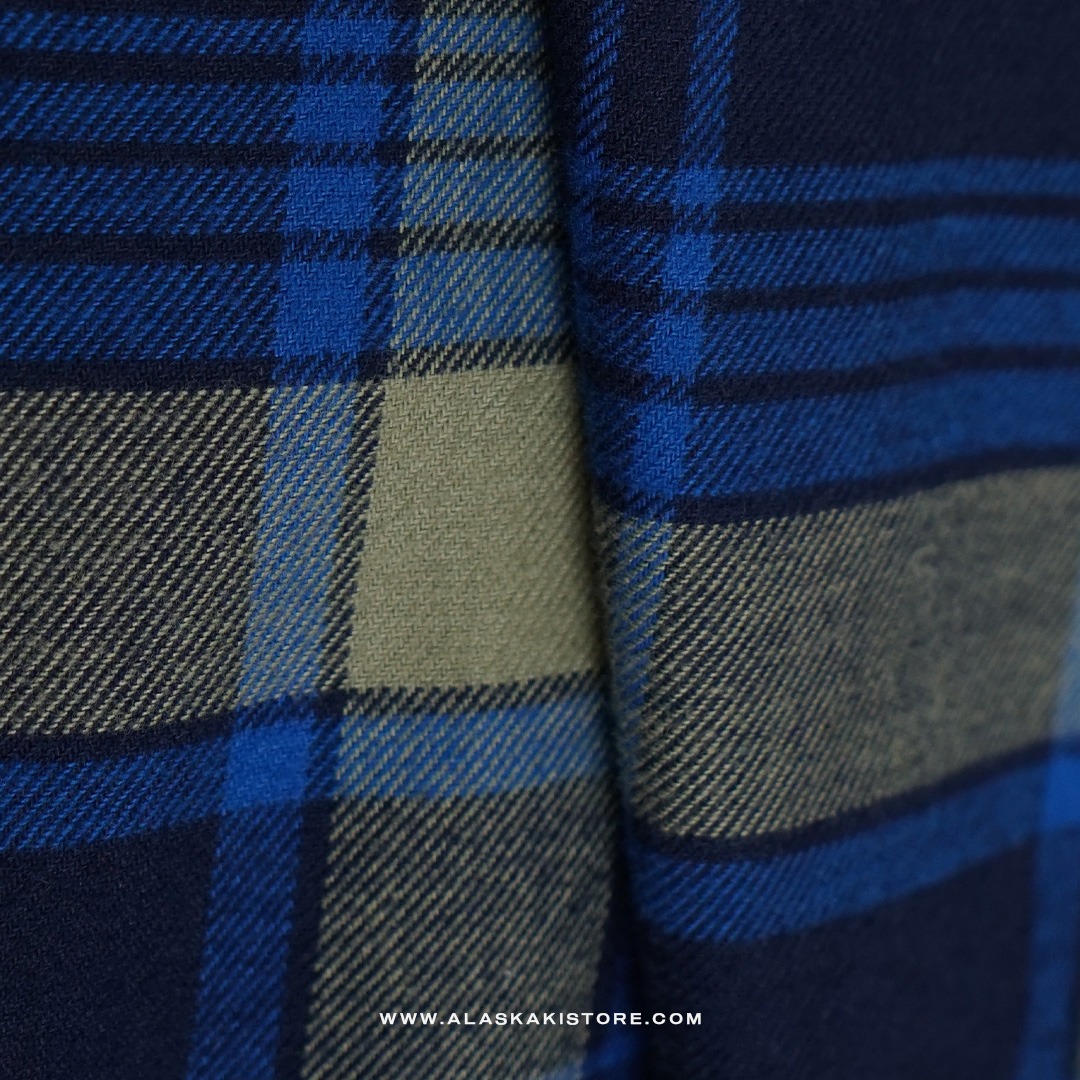 Short Sleeve Plaid Shirt Blue WR2003